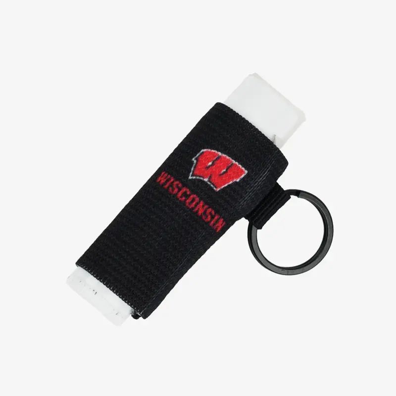 Wisconsin Black - Chapstick Holder Keychain
