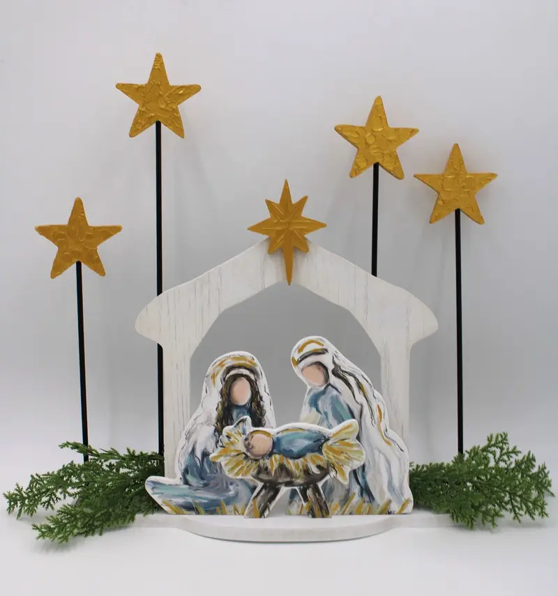 Wood Nativity Tabletop Decor by Trade Cie
