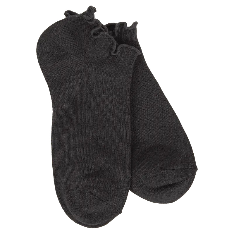 World’s Softest Sock Low Ruffle – One Size Black