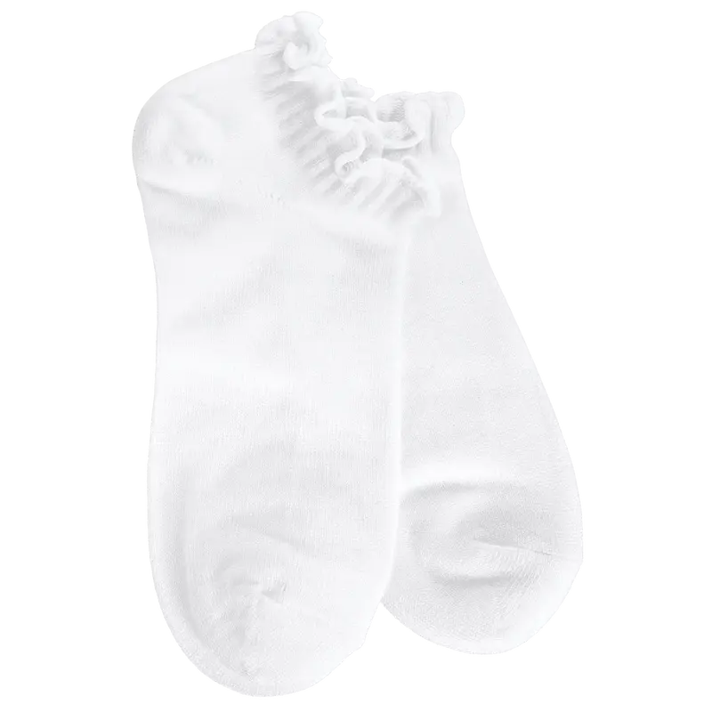 World’s Softest Sock Low Ruffle – One Size White