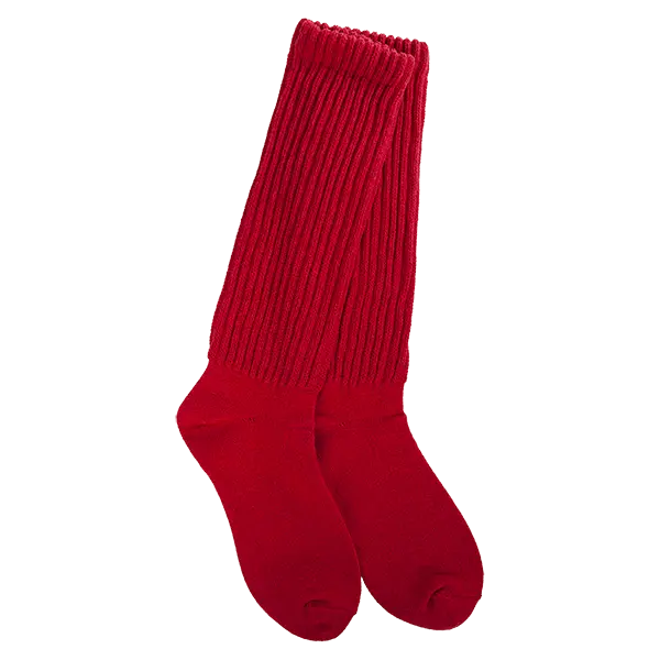 World's Softest Weekend Slouch Crew Sock - Red
