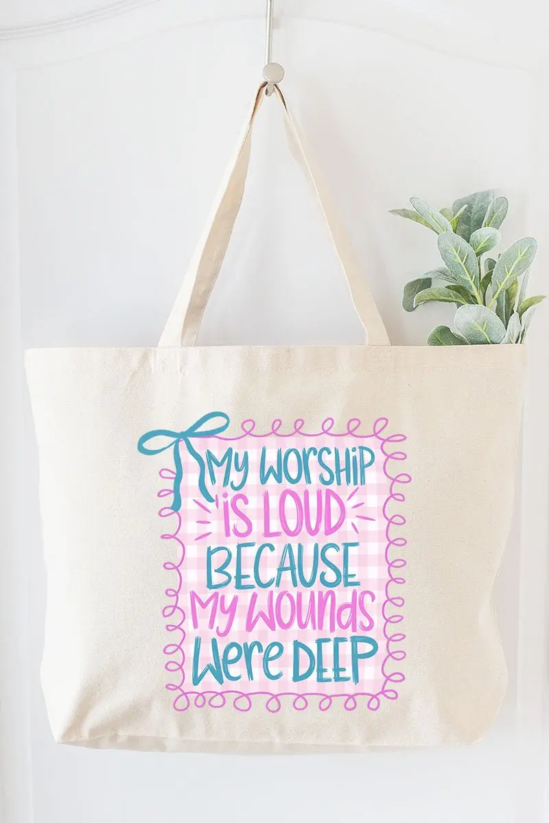Worship Loud Canvas Jumbo Tote