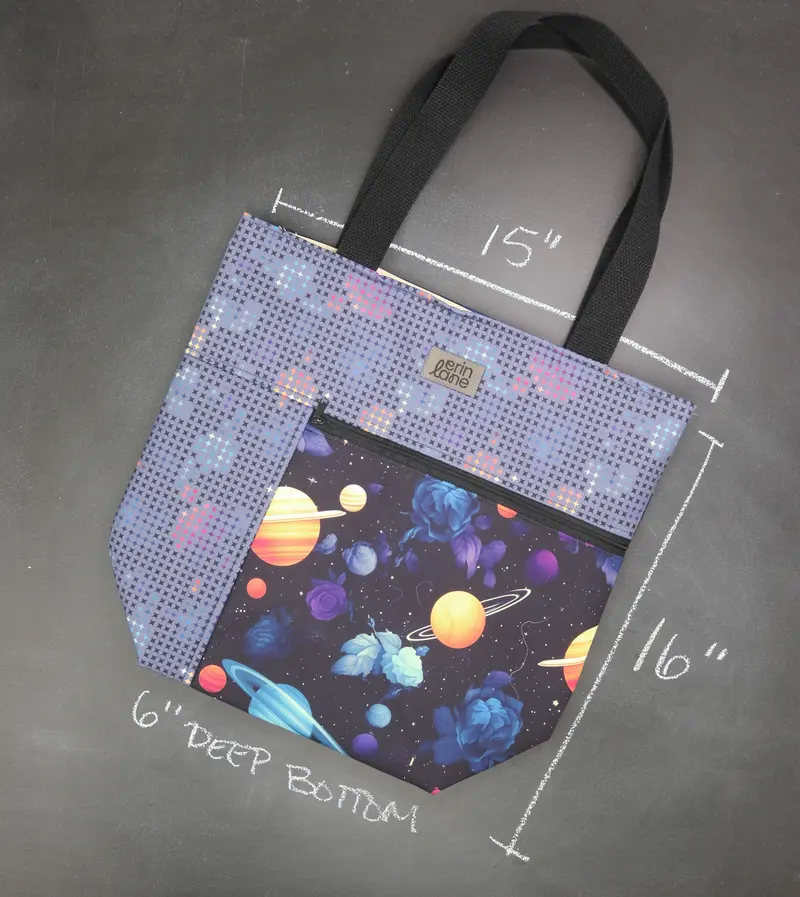 Worth Doing Library Style Tote Bag in Botancial Orbit