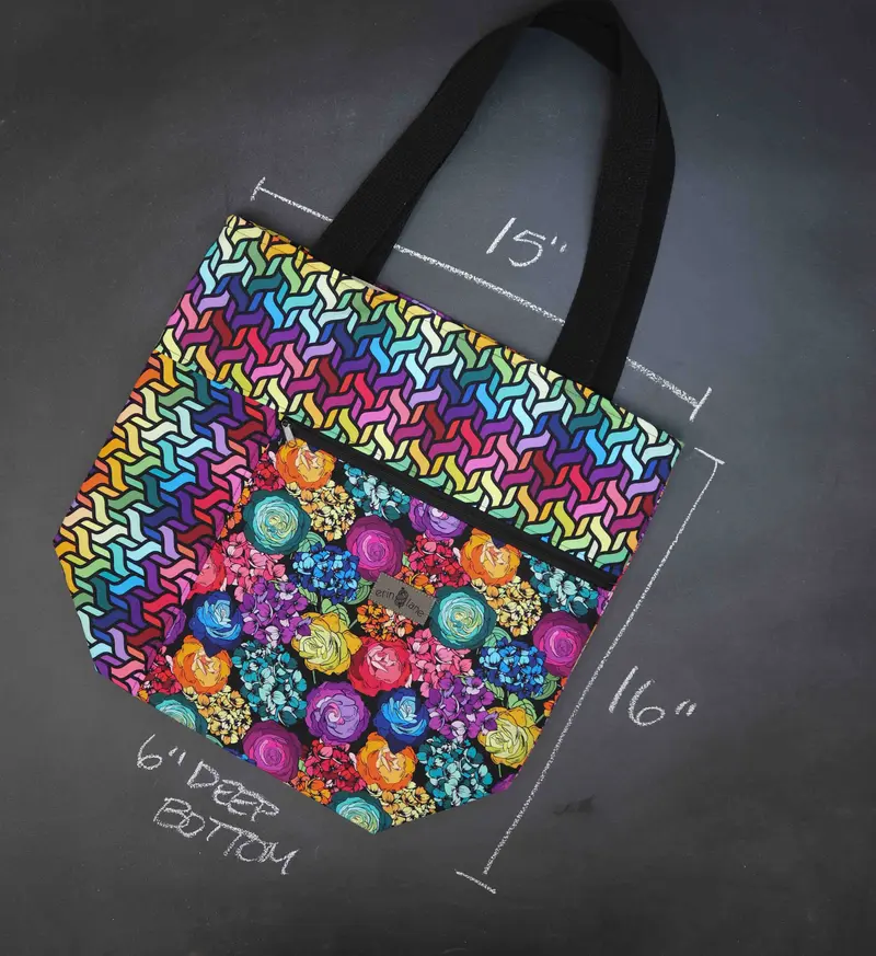 Worth Doing Library Style Tote in Fine Florettes