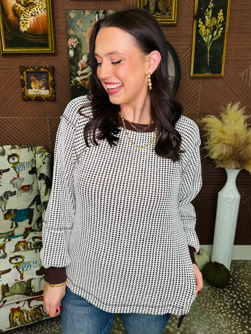 Woven In Comfort Top - Chocolate