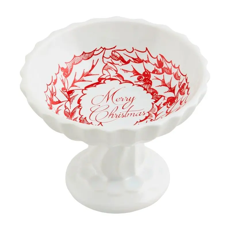 Wreath Pedestal Candy Dish by Mudpie