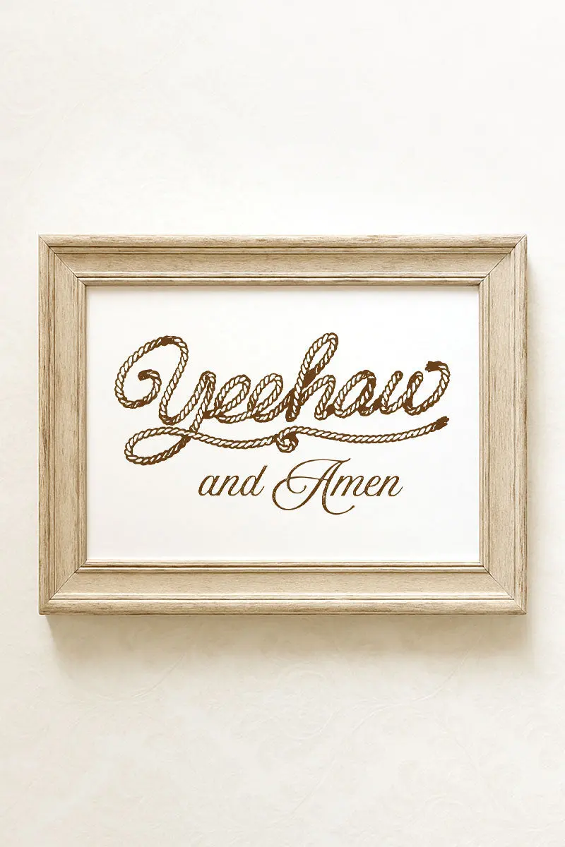 Yeehaw & Amen Ready To Frame Canvas Print