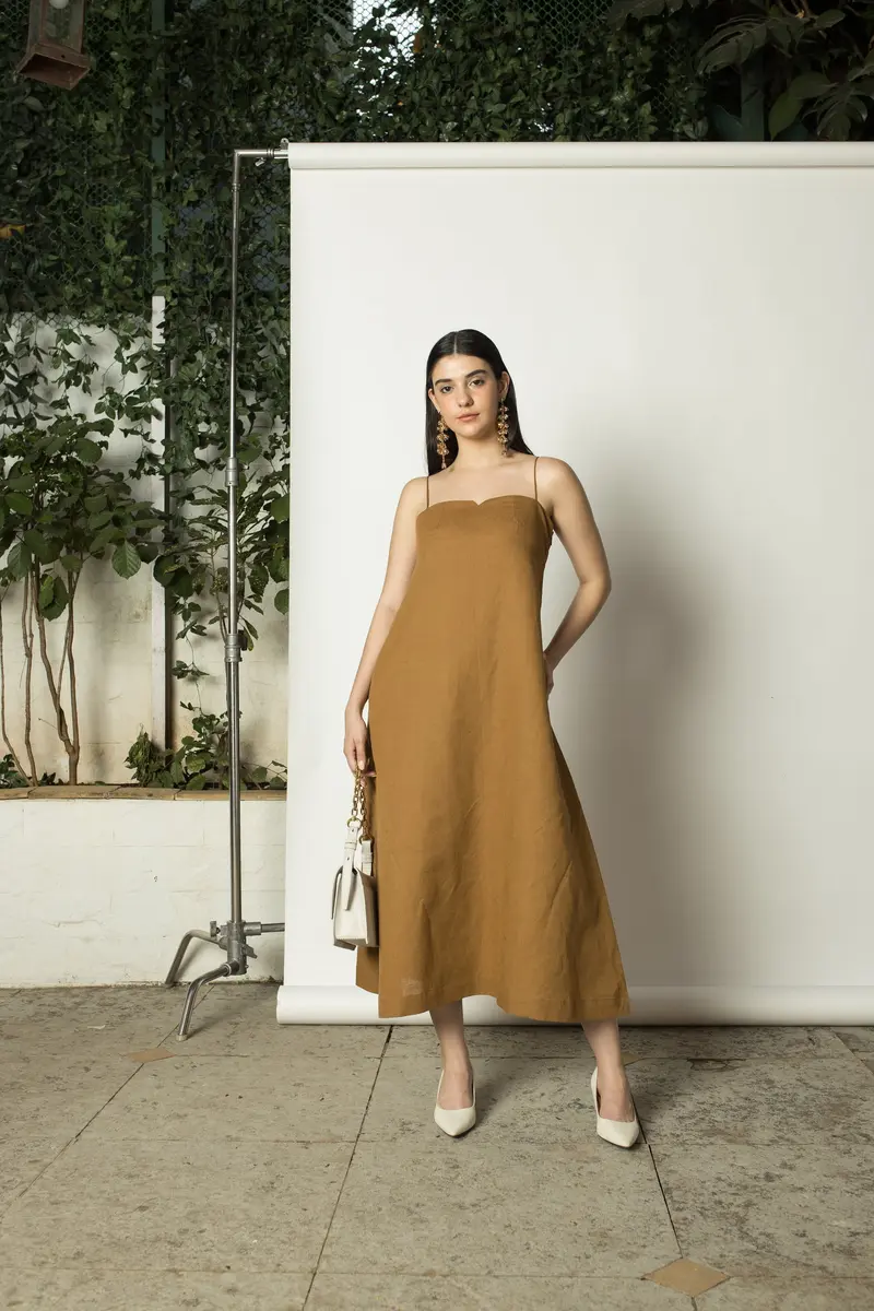 Yellow A Line Slip Dress