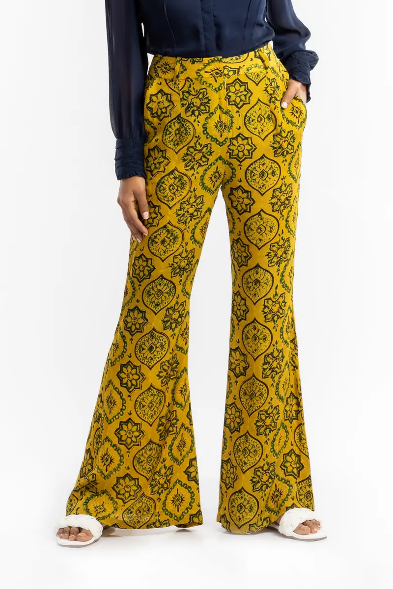 Yellow Bell Bottom Pant