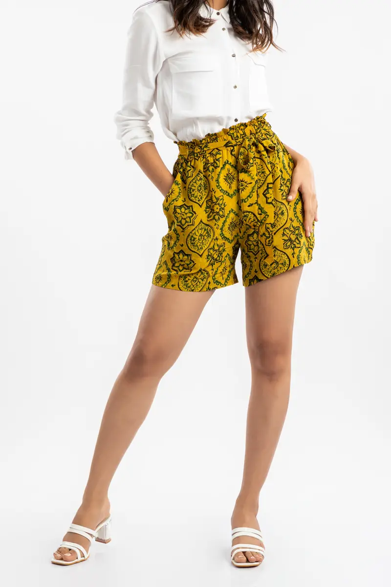 Yellow Paper Bag Shorts