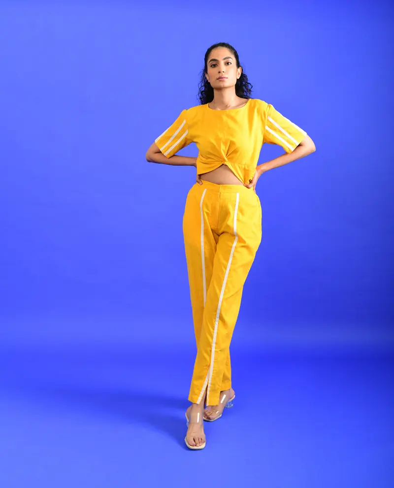 Yellow Solid Co-ord Set