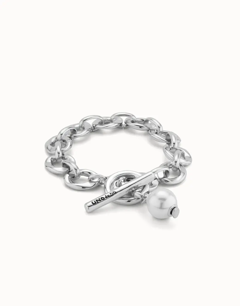Yolo Bracelet in Silver & Pearl