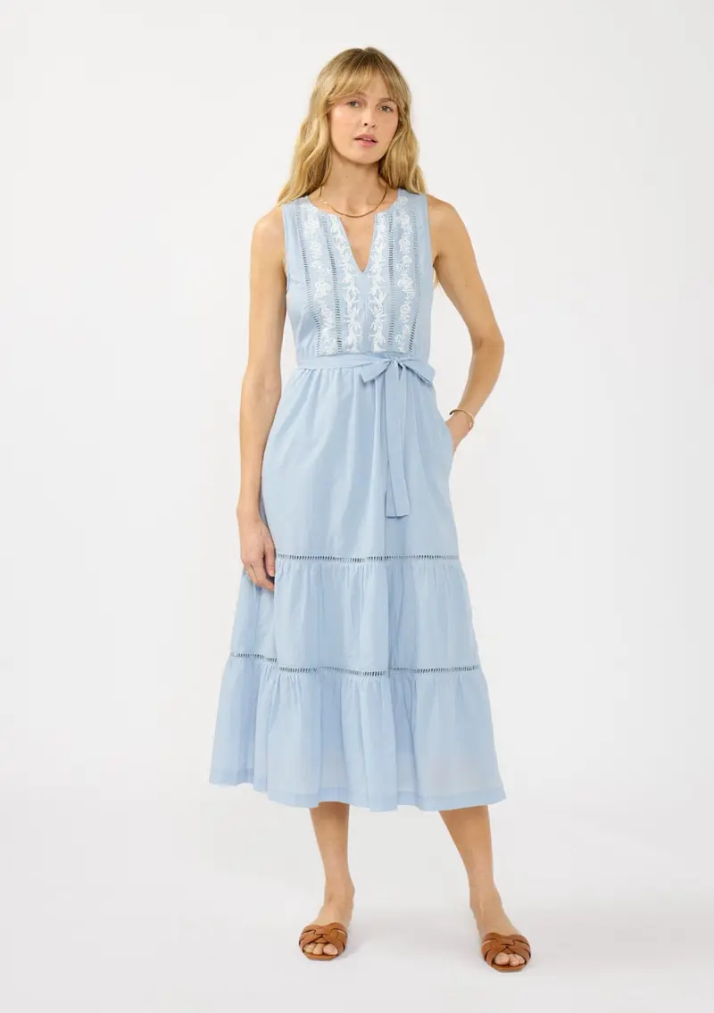 Yvette Embroidered Midi Dress
