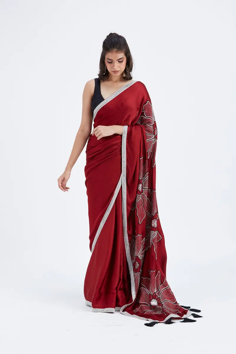Zaira Red Modal Saree