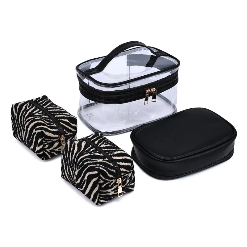 Zebrini - 4 Piece Train Case Set