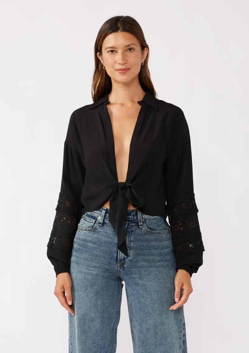 Zen Tie Front Blouse