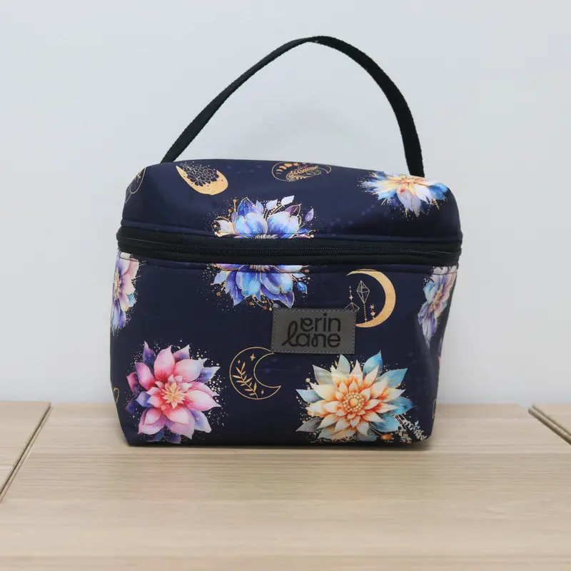 Zip Your Lid Train Case in Moonflower Phases
