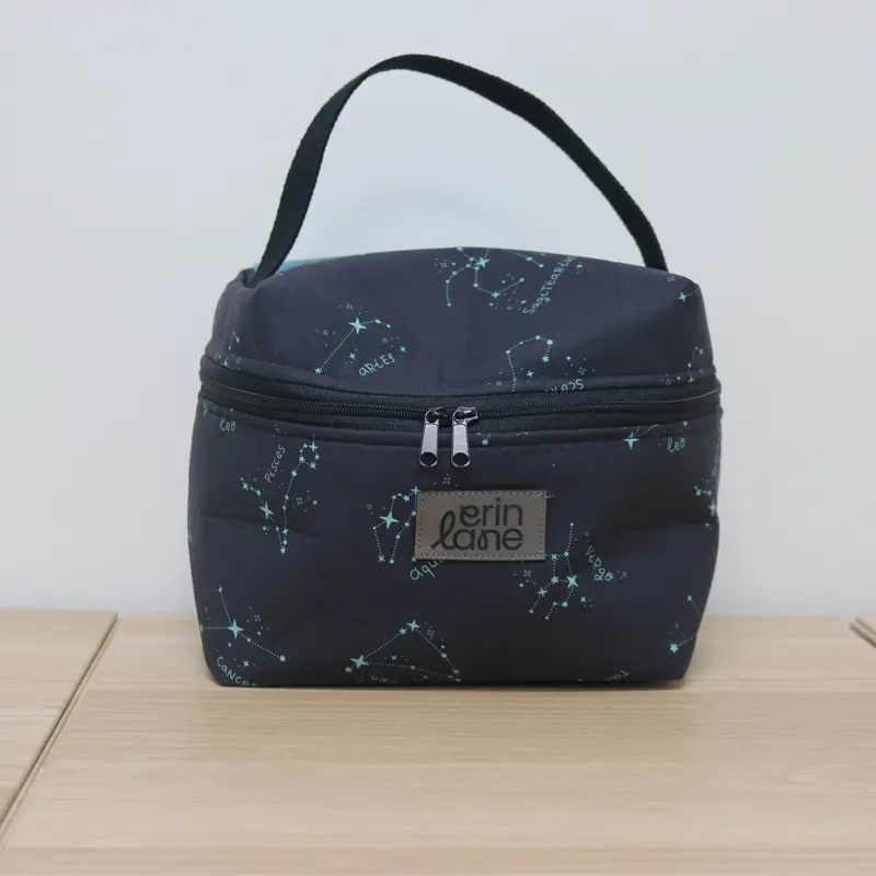 Zip Your Lid Train Case in Tides and Constellations